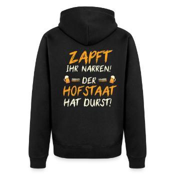 Taps her fools court shooter beer king - Unisex Premium Organic Zip Hoodie - black - Back - Nico (187cm)