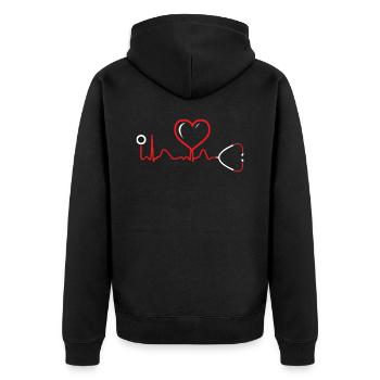 médecin - Veste à capuche bio Premium Unisexe - noir - Dos - Nico (187cm)