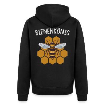 Geschenk für Imker Bienenzüchter Bienen Flüsterer - Unisex Premium Bio Zip Hoodie - Schwarz - Hinten - Nico (187cm)