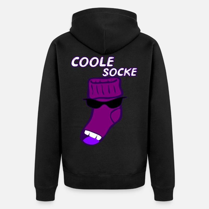 Coole Socke witzig Geschenk Idee - Unisex Premium Bio Zip Hoodie - Schwarz