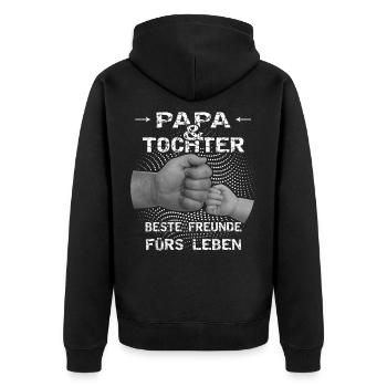 Papa und Tochter beste Freunde Stolz Geschenk - Unisex Premium Bio Zip Hoodie - Schwarz - Hinten - Nico (187cm)
