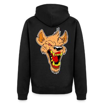 Fou loup tête idée cadeau vecteur - Veste à capuche bio Premium Unisexe - noir - Dos - Nico (187cm)