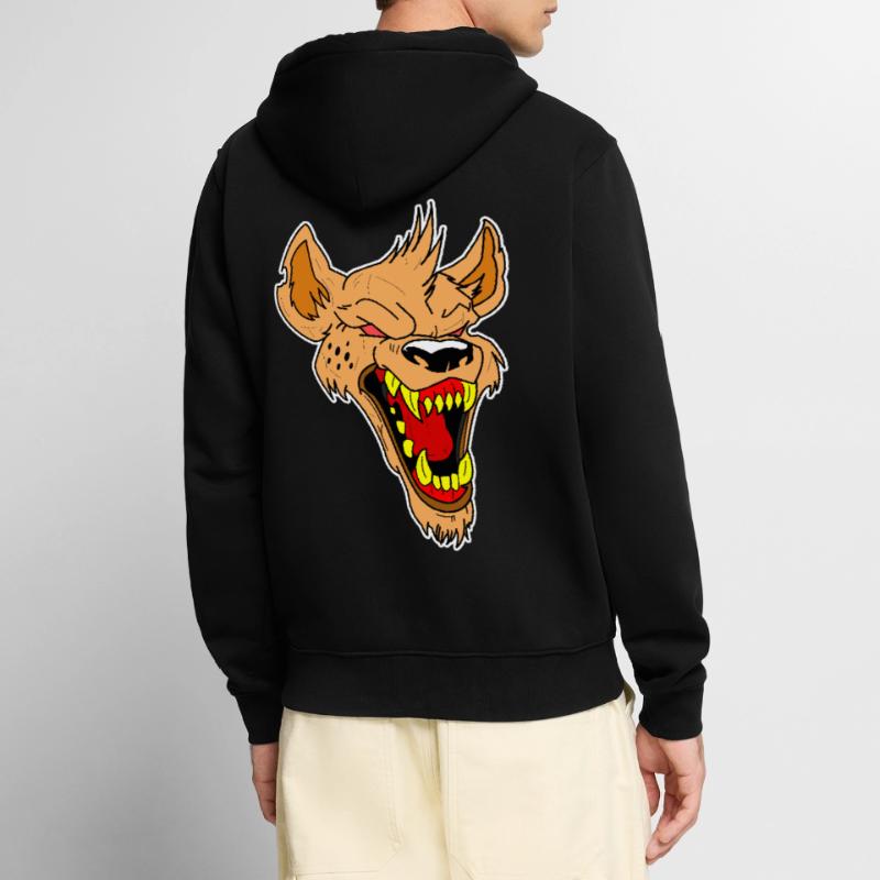 Crazy Wolf Head Gift Idea Vector Unisex Premium Organic Zip Hoodie