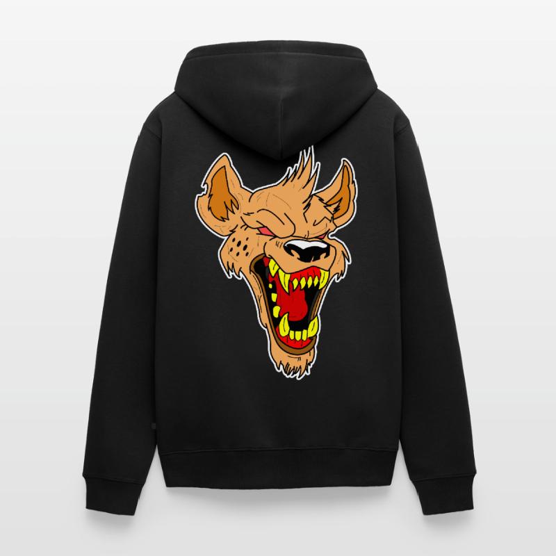 Crazy Wolf Head Gift Idea Vector Unisex Premium Organic Zip Hoodie