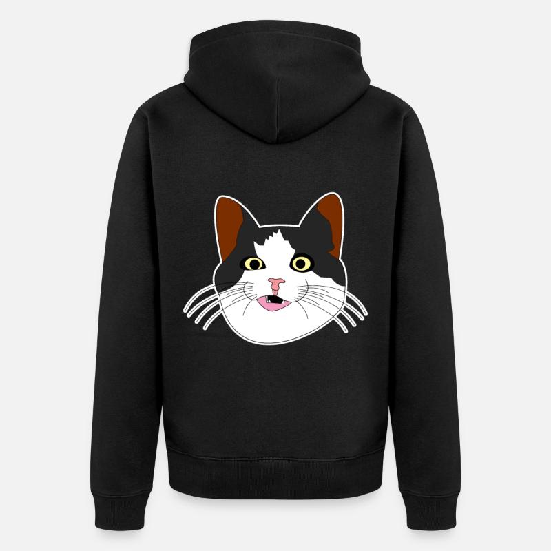 Chat tête de chat - Veste à capuche bio Premium Unisexe - noir