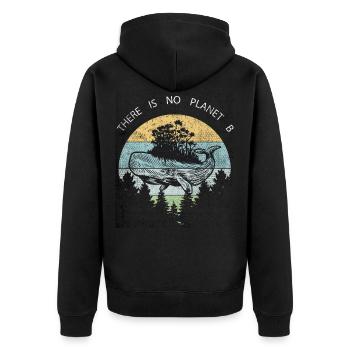 There is No Planet B product pour notre Terre - Veste à capuche bio Premium Unisexe - noir - Dos - Nico (187cm)