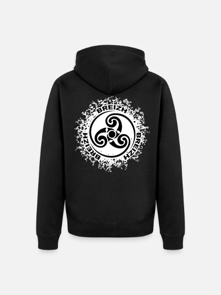bretagne breizh triskel 19 - Veste à capuche bio Premium Unisexe - noir