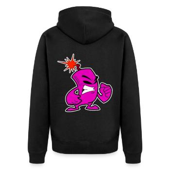 Cooler Knaller Feuerwerk Böller Silvester - Unisex Premium Bio Zip Hoodie - Schwarz - Hinten - Nico (187cm)