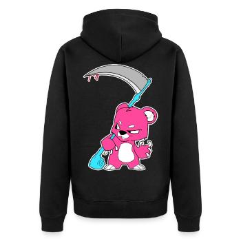 Teddy Sense Geschenkidee cool Vektor böse Kinder - Unisex Premium Bio Zip Hoodie - Schwarz - Hinten - Nico (187cm)