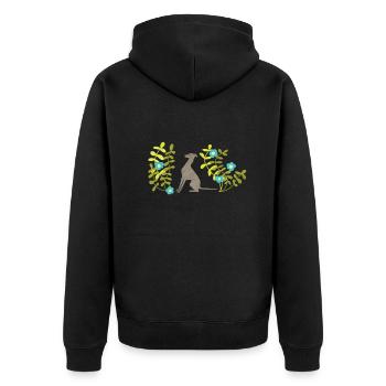 Carillon éolien avec des fleurs - Veste à capuche bio Premium Unisexe - noir - Dos - Nico (187cm)