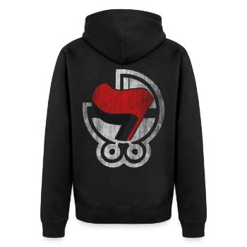 anti-fascist baby action - Unisex Premium Organic Zip Hoodie - black - Back - Nico (187cm)