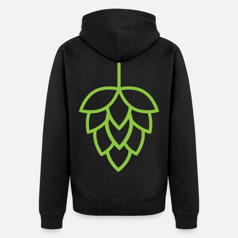 Bier Hopfen - Unisex Premium Bio Zip Hoodie - Schwarz