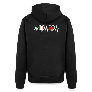 Germany Italy Italian and Italian - Unisex Premium Organic Zip Hoodie - black - Back - Nico (187cm)