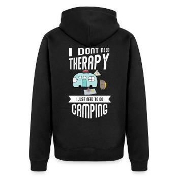 Camping, camping-car, terrain de camping - Veste à capuche bio Premium Unisexe - noir - Dos - Nico (187cm)