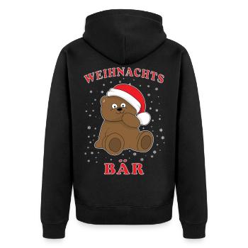 Weihnachten Bär Teddybär Teddy Geschenkidee - Unisex Premium Bio Zip Hoodie - Schwarz - Hinten - Nico (187cm)