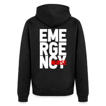 Notaufnahme Krankenschwester Krankenpflege - Unisex Premium Bio Zip Hoodie - Schwarz - Hinten - Nico (187cm)