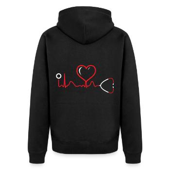 Assistant médical, MFA, docteur, - Veste à capuche bio Premium Unisexe - noir - Dos - Nico (187cm)