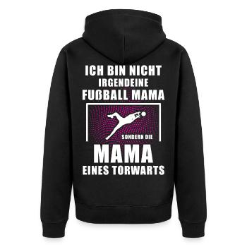 Die Fußball Mama Torhüter Geschenkidee Torwart - Unisex Premium Bio Zip Hoodie - Schwarz - Hinten - Nico (187cm)