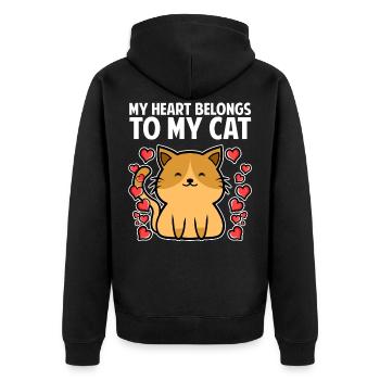 Les amoureux des chats - Veste à capuche bio Premium Unisexe - noir - Dos - Nico (187cm)