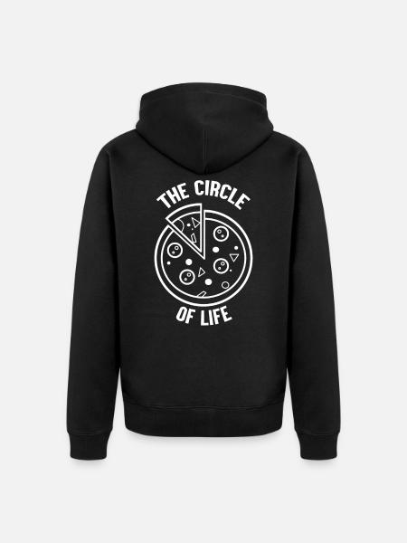 Pizza party pizza lovers - Unisex Premium Organic Zip Hoodie - black