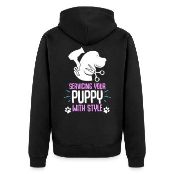 Coiffeurs pour chiens - Veste à capuche bio Premium Unisexe - noir - Dos - Nico (187cm)