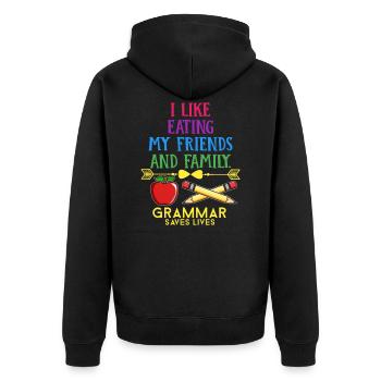 ESL Lehrer Englisch Lehrer - Unisex Premium Bio Zip Hoodie - Schwarz - Hinten - Nico (187cm)