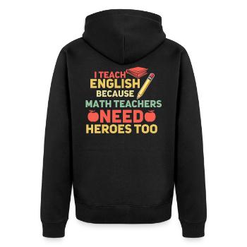ESL Lehrer Englisch Lehrer - Unisex Premium Bio Zip Hoodie - Schwarz - Hinten - Nico (187cm)