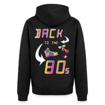 Retour aux années 80 - Veste à capuche bio Premium Unisexe - noir - Dos - Nico (187cm)