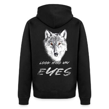Tête de loup aux yeux rouges - Veste à capuche bio Premium Unisexe - noir - Dos - Nico (187cm)