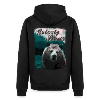 Peintures de la nature et des amoureux des animaux - Veste à capuche bio Premium Unisexe - noir - Dos - Nico (187cm)