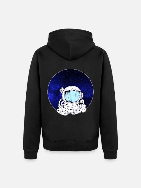Astronaut in space children's gift - Unisex Premium Organic Zip Hoodie - black