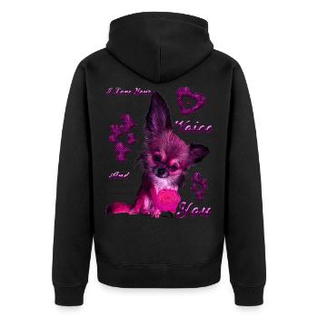 Cadeau chihuahua chien mignon - Veste à capuche bio Premium Unisexe - noir - Dos - Nico (187cm)