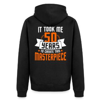 50th birthday gift 50 years - Unisex Premium Organic Zip Hoodie - black - Back - Nico (187cm)