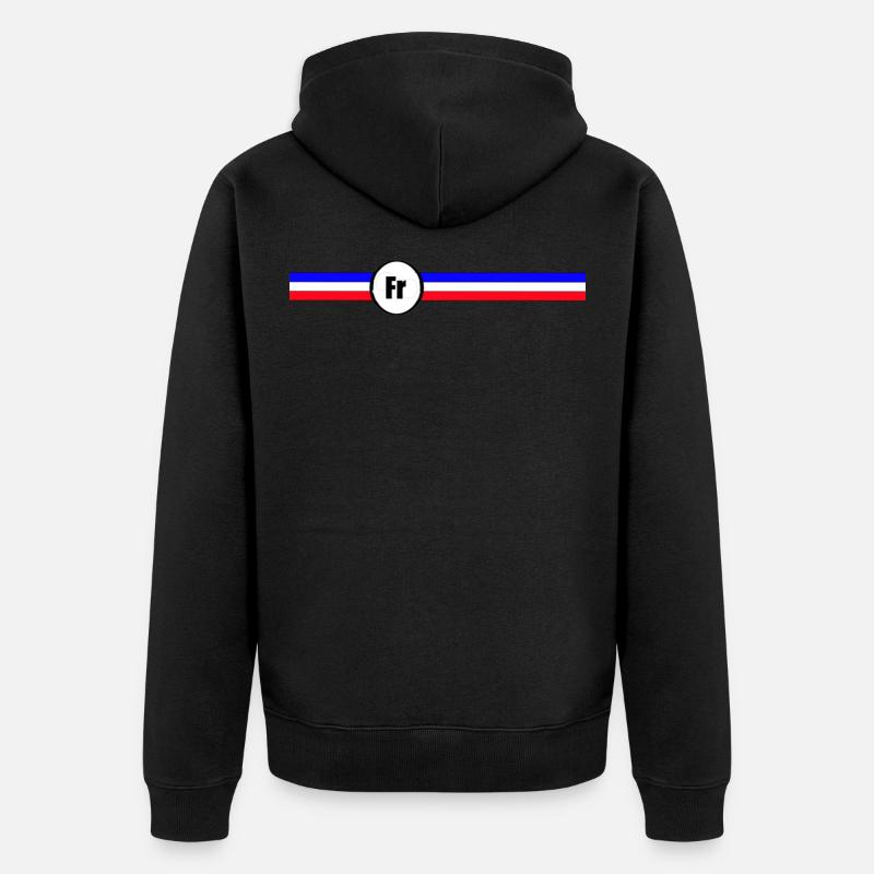 FRANCE drapeau bleu blanc rouge - Veste à capuche bio Premium Unisexe - noir