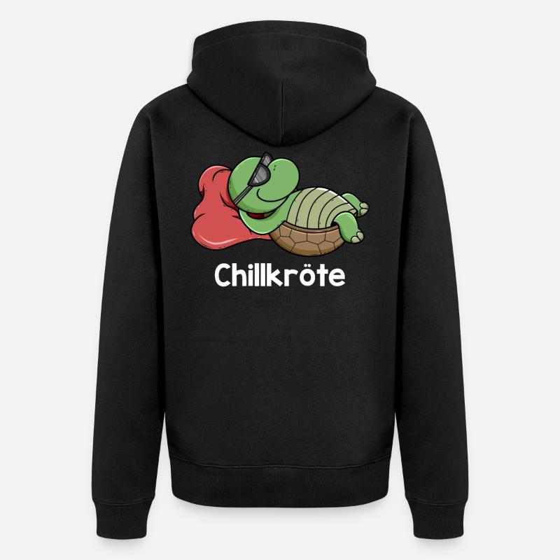 Chillkröte Schildkröte Geschenk - Unisex Premium Bio Zip Hoodie - Schwarz