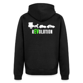 Drôle de voiture électrique rEVolution mobilité électrique - Veste à capuche bio Premium Unisexe - noir - Dos - Nico (187cm)