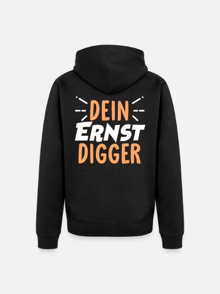 Dein Ernst Sprüche - Unisex Premium Bio Zip Hoodie - Schwarz