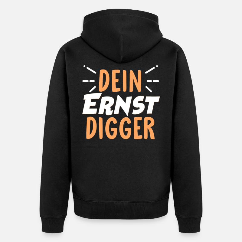 Dein Ernst Sprüche - Unisex Premium Bio Zip Hoodie - Schwarz