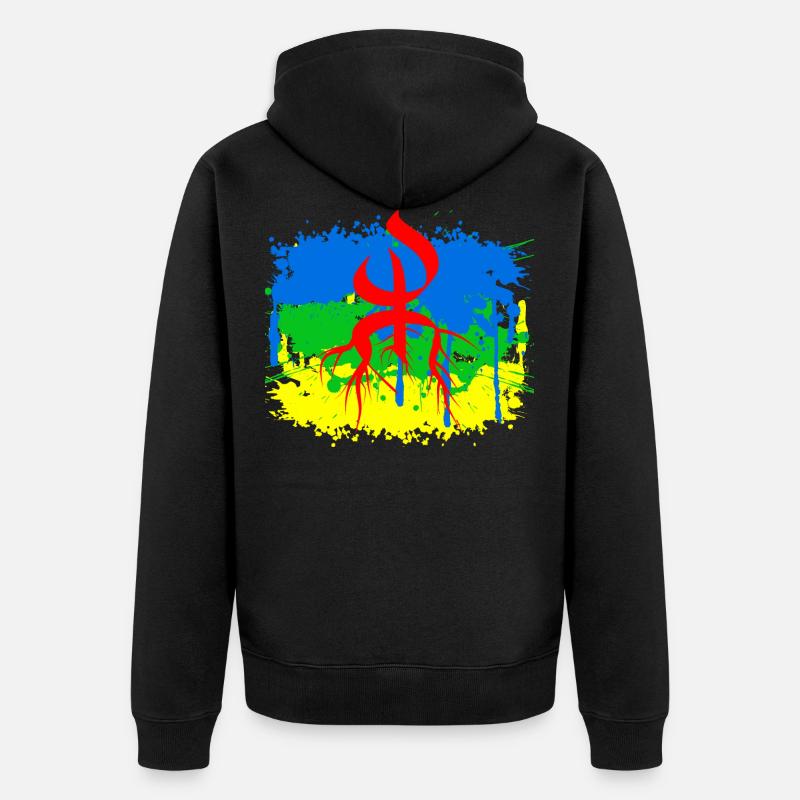 Drapeau amazigh - Veste à capuche bio Premium Unisexe - noir