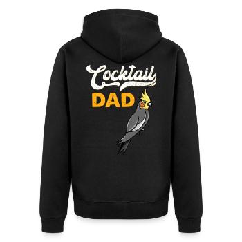 Nymphensittich Wellensittich Sittich Vogel - Unisex Premium Bio Zip Hoodie - Schwarz - Hinten - Nico (187cm)