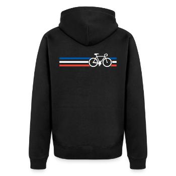 bicyclette vélo de course nationale de France - Veste à capuche bio Premium Unisexe - noir - Dos - Nico (187cm)