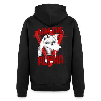Bad wolf moon wolves - Unisex Premium Organic Zip Hoodie - black - Back - Nico (187cm)