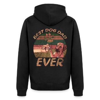 Meilleur papa chien - Veste à capuche bio Premium Unisexe - noir - Dos - Nico (187cm)