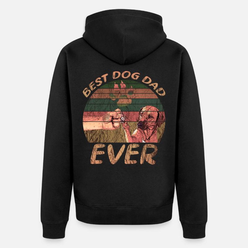 Bester Hunde Papa - Unisex Premium Bio Zip Hoodie - Schwarz