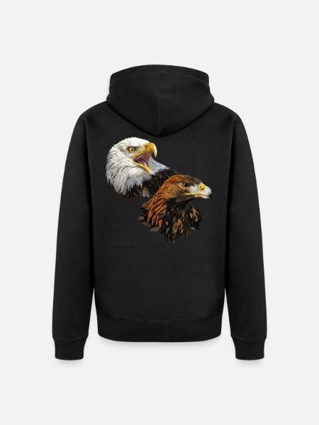 American Pigargo and Golden Eagle - Unisex Premium Organic Zip Hoodie - black