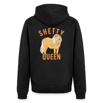 Shetlandpony Pony Shetty Reiter Pferd - Unisex Premium Bio Zip Hoodie - Schwarz - Hinten - Nico (187cm)