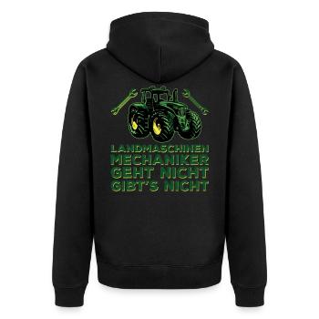 Agrar Landmaschinenmechaniker Landmaschinen - Unisex Premium Bio Zip Hoodie - Schwarz - Hinten - Nico (187cm)