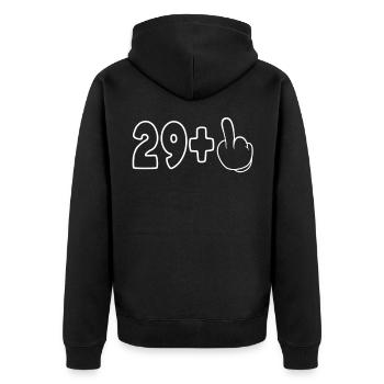30 Geburtstag 29 + 1 Mittelfinger Geschenkidee - Veste à capuche bio Premium Unisexe - noir - Dos - Nico (187cm)
