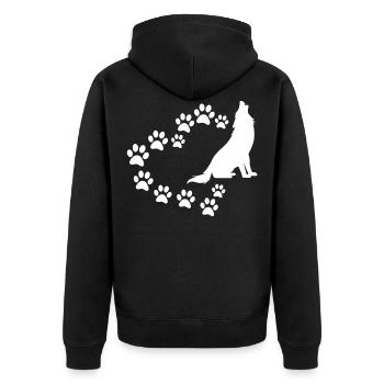 Loup de coeur de patte - Veste à capuche bio Premium Unisexe - noir - Dos - Nico (187cm)