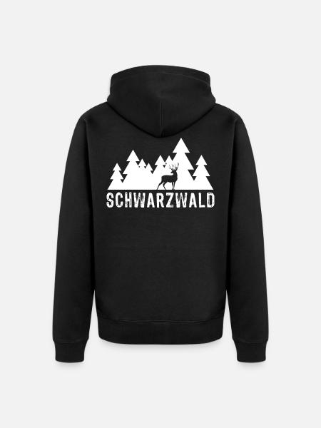 Schwarzwald Hirsch - Unisex Premium Bio Zip Hoodie - Schwarz
